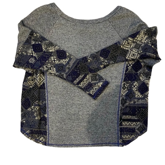 Vintage Havana Gray and Blue Long Sleeve Top - Picture 2 of 2